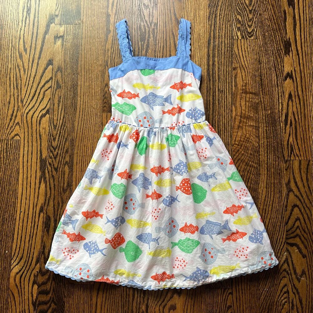 Mini Boden Smocking Fish Print Dress (9-10Y) - Picture 1 of 8